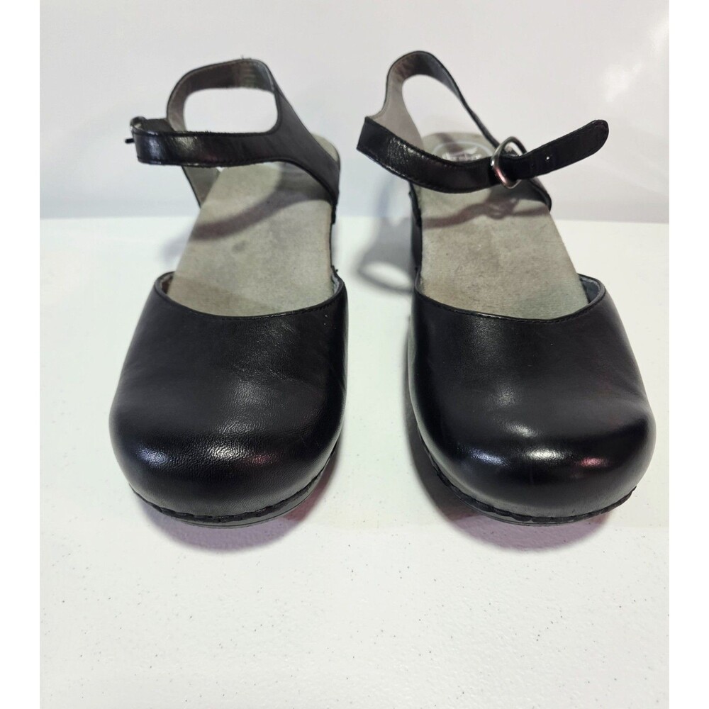 Dansko Sam Mary Jane Closed Toe Sandals Black Leather EU41 US 10.5-11 - Picture 2 of 7